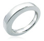 Wedding band with lab grown diamond simulant cubic zirconia in 14k white gold.