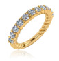 Twisted rope style lab created cubic zirconia anniversary band in 14k yellow gold.