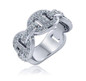 Anchor Mariner Pave Chain Link Anniversary Band with lab grown diamond alternative cubic zirconia in 14k white gold.