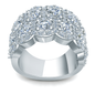 Cora Pave Set Halo Double Row Wide Anniversary Band with lab grown diamond look cubic zirconia in 14k white gold.