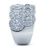 Cora Pave Set Halo Double Row Wide Anniversary Band with lab grown diamond simulant cubic zirconia in 14k white gold.