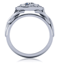 Celtic love knot 1 carat round laboratory grown diamond quality cubic zirconia  engagement ring in platinum.