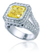 Lennon 7 carat princess cut bezel set square lab created cubic zirconia pave solitaire engagement ring in platinum.