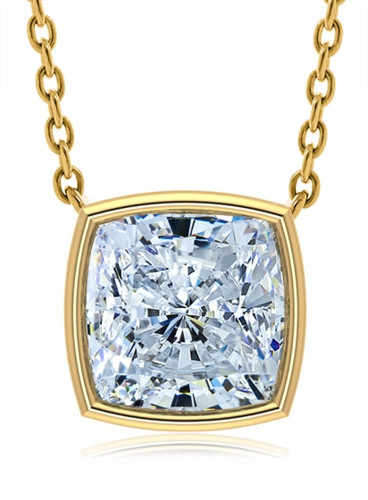 Floating Solitaire Pendant 14k Yellow Gold