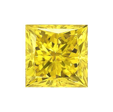 Princess Cut Square Canary Yellow Diamond Look Cubic Zirconia Loose Stone