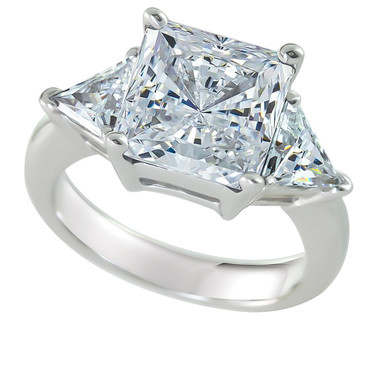 アクセサリー Princess cut ring square white stone Princess Cut 3 Stone Ring in 14k White Gold | Gabriel & Co