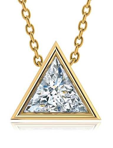 Tiny Triangle Charms on a Gold Dangle Necklace - Tales In Gold