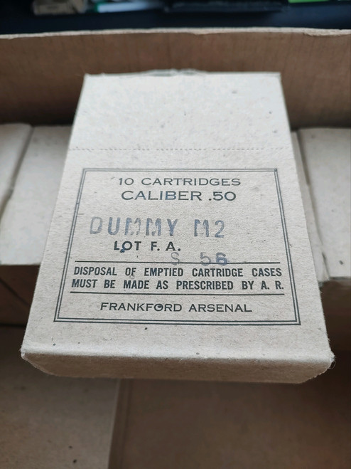WW2 Unissued Sealed Box of 10 FA 50 Cal Dummy Rounds
