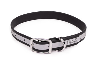 Waterproof Soft-Touch Reflective Dog Collar w/D-Ring - King Buck - Black