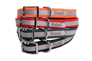 Waterproof Soft-Touch Reflective Dog Collar w/D-Ring - King Buck - all stacked