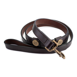 Premium Leather Leash 6-Foot - King Buck coiled