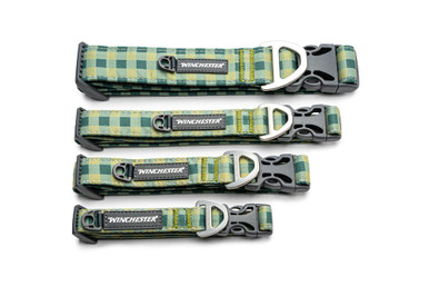 Signature Plaid Dog Collar - Winchester - buffalo green four sizes