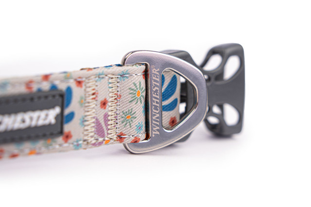 Designer Dog Collar - Winchester - Abstract Floral buckle