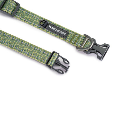 Signature Ombre Dog Collar - Smoke Pine buckle detail