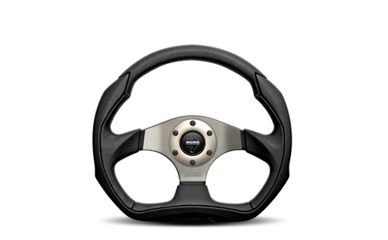 Momo Eagle Steering Wheel 350 mm - Black Leather/Anth Spokes