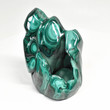 2.99" POLISHED MALACHITE FLAME Carving Self Standing Congo B229