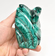 4.05" POLISHED MALACHITE FLAME Carving Self Standing Congo B230