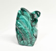4.05" POLISHED MALACHITE FLAME Carving Self Standing Congo B230