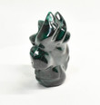 3.34" POLISHED MALACHITE FLAME Carving Self Standing Congo B219