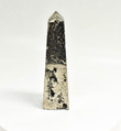 5.94" Polished PYRITE OBELISK TOWER Huanzala mine, Peru T402