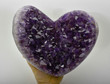 10.43" Beautiful Polished AMETHYST CACOXENITE Geode Heart w stand - Brazil P363