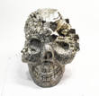 XXL Massive Golden Polished PYRITE Crystal SKULL with Quartz 109 Pounds T499