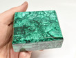 2.99" Polished MALACHITE JEWELRY BOX With Matching Beveled Lid- Congo - CM87
