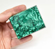 2.75" Polished MALACHITE JEWELRY BOX With Matching Beveled Lid- Congo - CM92