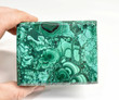 3.38" Polished MALACHITE JEWELRY BOX With Matching Beveled Lid- Congo - CM91