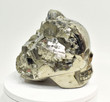 7.32" Polished PYRITE CRYSTAL SKULL Huanzala mine, Peru T494