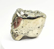 4.05" Polished PYRITE SKULL Huanzala mine, Peru T495