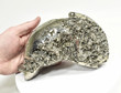 7.08" Polished PYRITE DOLPHIN CARVING Huanzala mine, Peru T498