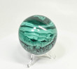 2.51" POLISHED MALACHITE SPHERE With Stand - Congo - E668