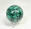 2.83" POLISHED MALACHITE SPHERE With Stand - Congo - E667