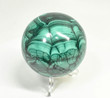2.83" POLISHED MALACHITE SPHERE With Stand - Congo - E667