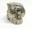 3.62" Polished PYRITE INDIAN SKULL Carving Huanzala mine, Peru T507