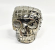 3.62" Polished PYRITE INDIAN SKULL Carving Huanzala mine, Peru T507