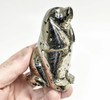 3.34" Polished PYRITE DOG Animal Carving Huanzala mine, Peru T500
