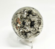 2.91" POLISHED PYRITE SPHERE With Stand Huanzala mine, Peru T528