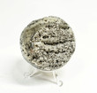 2.71" POLISHED PYRITE SPHERE With Stand Huanzala mine, Peru T527