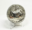 2.71" POLISHED PYRITE SPHERE With Stand Huanzala mine, Peru T527