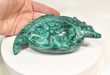 6.88" Polished MALACHITE CROCODILE BOWL Carving Congo CM108