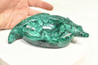 6.88" Polished MALACHITE CROCODILE BOWL Carving Congo CM108
