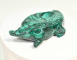 6.88" Polished MALACHITE CROCODILE BOWL Carving Congo CM108