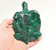 5.19" Polished MALACHITE TURTLE BOWL Carving Congo CM111
