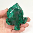 3.81" Polished MALACHITE LEAF BOWL Carving Congo CM103