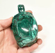 4.05" Polished MALACHITE TURTLE BOWL Carving Congo CM112