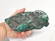 6.96" Polished MALACHITE LEAF BOWL Carving Congo CM104