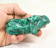 3.85" Polished MALACHITE CHRYSOCOLLA TURTLE BOWL Carving Congo CM115