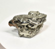 3.74" POLISHED PYRITE EAGLE Bust Carving Huanzala mine, Peru T534